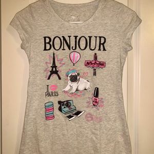 Girl’s Paris Themed Graphic Blouse